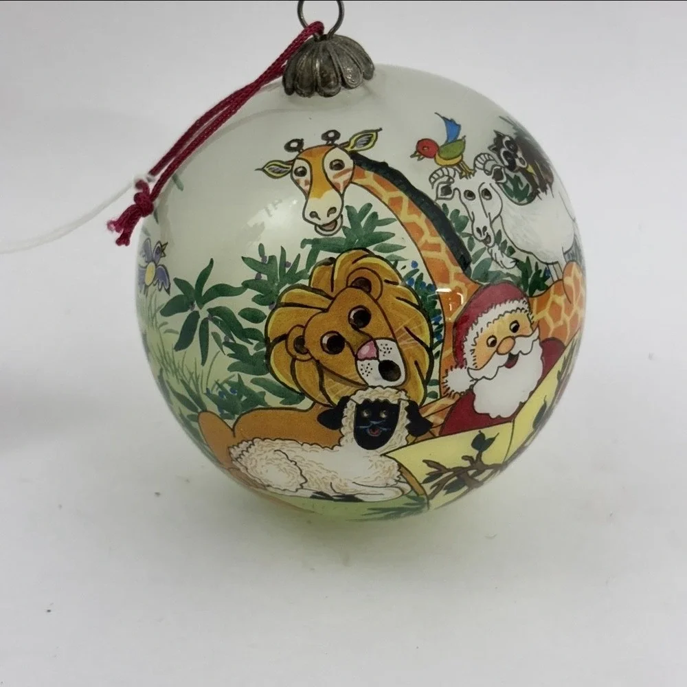 Silvestri Noah's Ark In Glass Dome Ornament Hand Painted